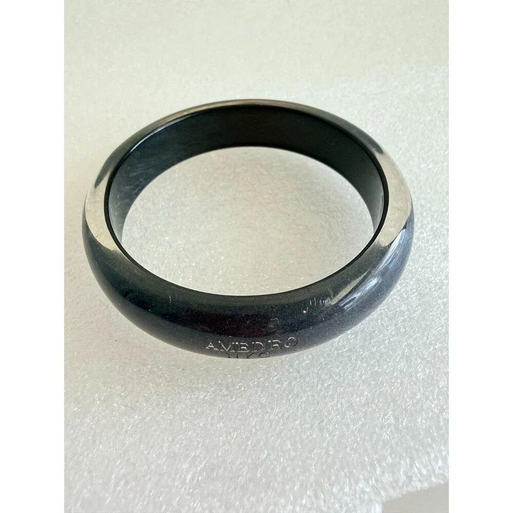 AMEDEO NYC Black Shimmer Clear Resin Chunky Bangle Bracelet An authentic AMEDEO